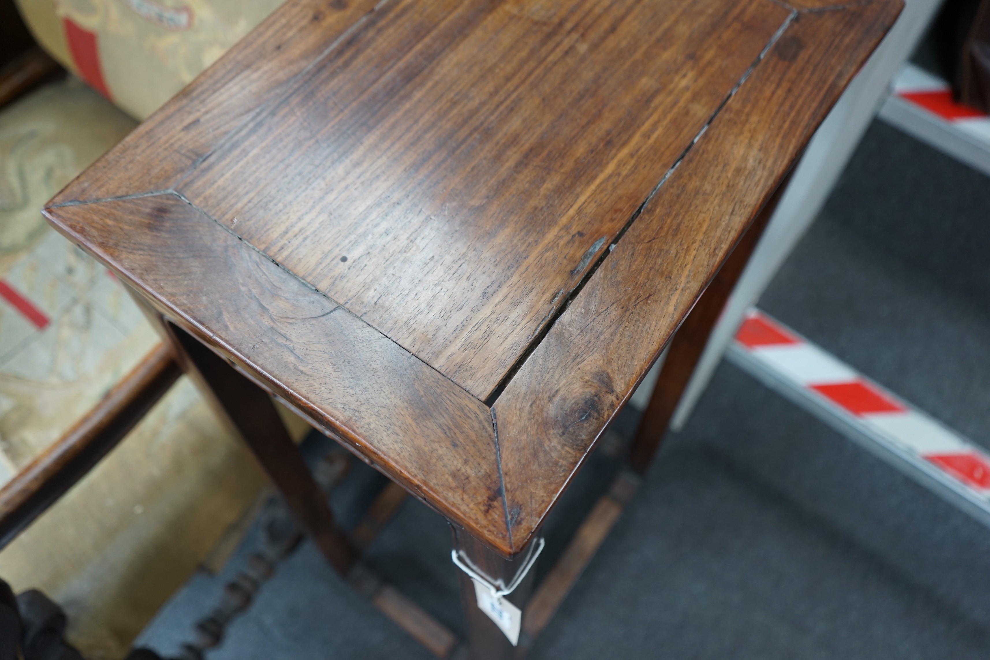 A late 18th /early 19th century Chinese rectangular huali incense stand, width 41cm, depth 30cm, height 87cm *Please note the sale commences at 9am.